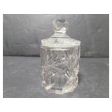 Cut glass sugar bowl