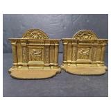 Pair of cast metal bookends
