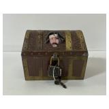 Vintage metal pirate chest coin bank
