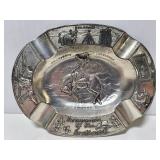 Small metal cowboy ashtray