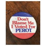 Voted For Ross Perot campaign button pinback