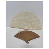 Wood and lace folding fans