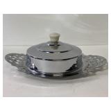 Vintage Art Deco chrome butter dish
