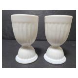 Pair of milk glass egg cups