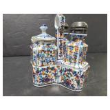 Three piece condiment set