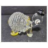 Art glass turtle with tophat