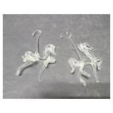 Pair of art glass hanging house