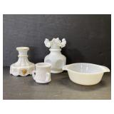 Lot of vintage milk glass