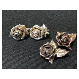 Rose clip on earrings & petite brooches