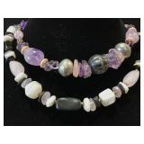 Pair of stone necklaces