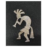 Signed sterling silver tribal brooch