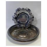 Two vintage silver plate trays