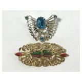 Pair of Art Deco style brooches