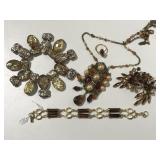 Amber colored jewelry collection