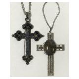 Cross pendant necklace pair