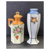 Vintage Lustre ware cruet & hairpin holder