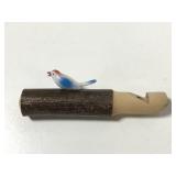 Bird carved wood whistle