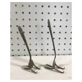 Pair of antique fork postcard stands