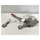 Come-along chain tensioner ratchet, works