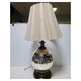 Large hand blown glass orb lamp