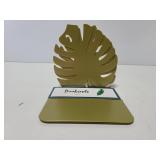 New leaf metal bookend set