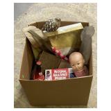 Lot box of antique & vintage items