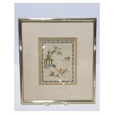 Framed embroidered art piece