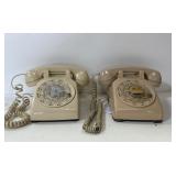 Pair of vintage retro rotary phones