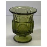Fostoria green glass toothpick holder w/ eagle
