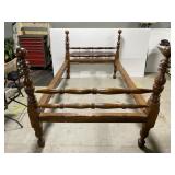 Vintage solid wood rope bed frame