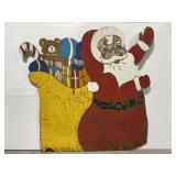 Large vintage wooden Santa Claus cut-out