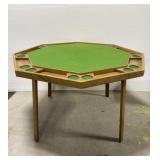 Folding wood poker game table