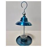 Metal and glass bird feeder