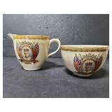 Coronation Edward VIII sugar & creamer