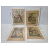 Four German art prints