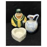 Petite porcelain decanters and Lenox candle holder