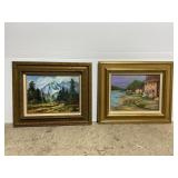 Pair of signed & framed original paintings