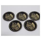 Set of 5 California metal coasters