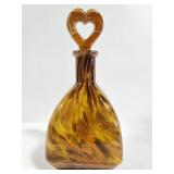 Maestri Vetrai amber glass decanter w/ stopper