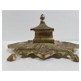 Vintage ornate Brass inkwell