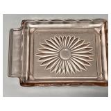 Glass pink vanity tray