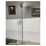 Modern industrial brushed metal floor lamp