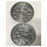 Pair of aluminum coasters