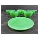 Akro Agate Co. Concentric tiny saucer & teacups