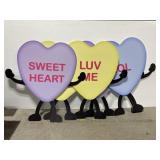 Lot of 6 giant conversation hearts cutouts