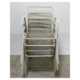 Lot of 4 rubberized stacking metal patio chairs