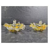 Pair of art glass shells