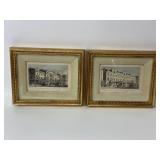 Pair of framed London, England engravings