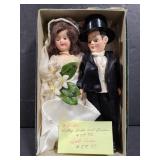 Vintage bride and groom dolls
