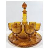 Vtg Tiara Indiana sandwich pattern decanter set